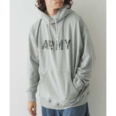 ARMY TWILL Sweat Hoodie print （グレー）｜詳細画像