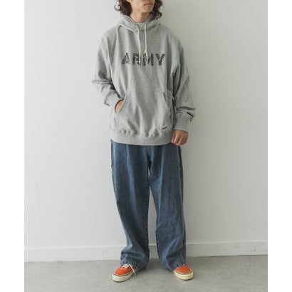 ARMY TWILL Sweat Hoodie print （グレー）｜詳細画像