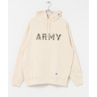 アーバンリサーチ サニーレーベル URBAN RESEARCH Sonny Label ARMY TWILL Sweat Hoodie print （チャコールグレー）｜詳細画像