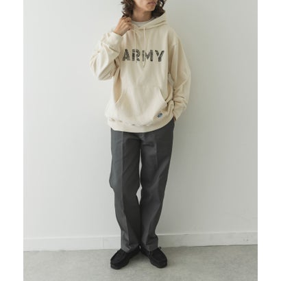 ARMY TWILL Sweat Hoodie print （チャコールグレー）｜詳細画像