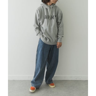 ARMY TWILL Sweat Hoodie print （チャコールグレー）｜詳細画像