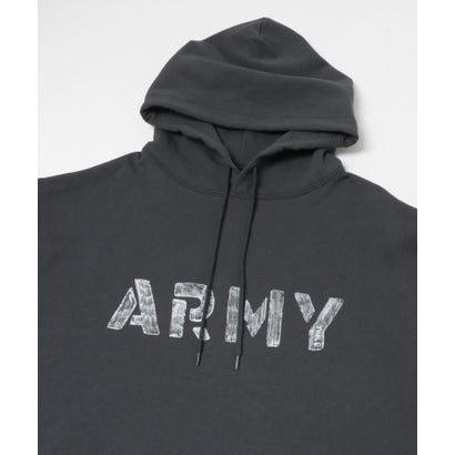 アーバンリサーチ サニーレーベル URBAN RESEARCH Sonny Label ARMY TWILL Sweat Hoodie print （チャコールグレー）｜詳細画像