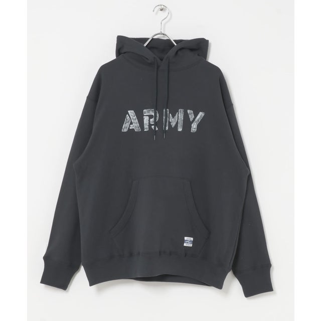 ARMY TWILL Sweat Hoodie print （チャコールグレー）