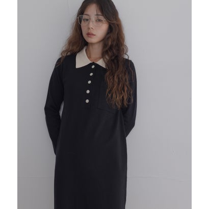 アーバンリサーチ サニーレーベル URBAN RESEARCH Sonny Label ニットポロワンピース （ネイビー）｜詳細画像