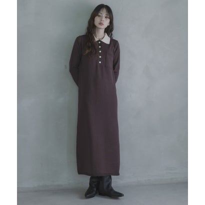 アーバンリサーチ サニーレーベル URBAN RESEARCH Sonny Label ニットポロワンピース （ネイビー）｜詳細画像