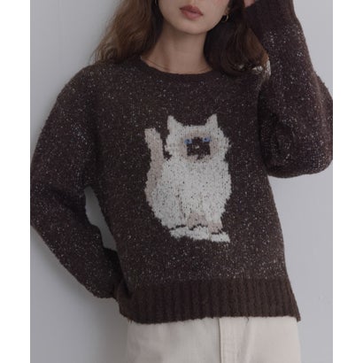 アニマルジャガードニットプルオーバー （ネイビー）｜詳細画像