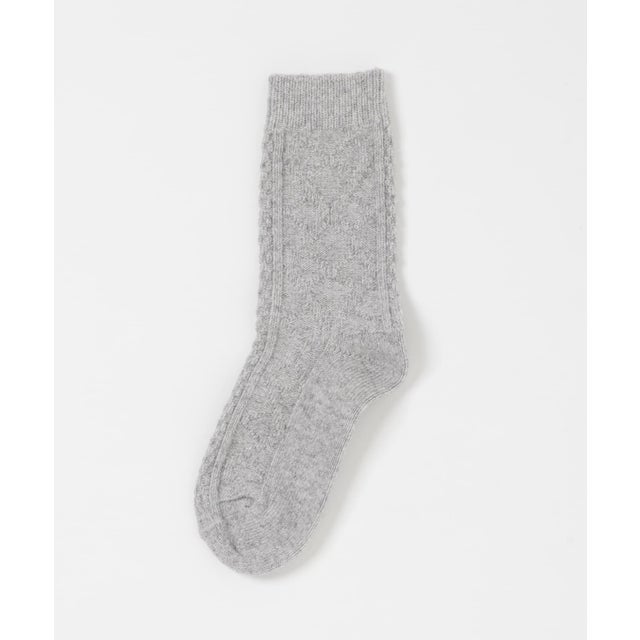 H FOOTWEAR アラン柄ウールソックス （グレー）