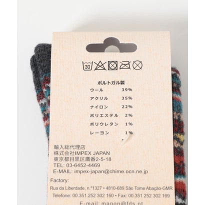 アーバンリサーチ サニーレーベル URBAN RESEARCH Sonny Label H FOOTWEAR フェアアイル柄ウールソックス （チャコールグレー）｜詳細画像
