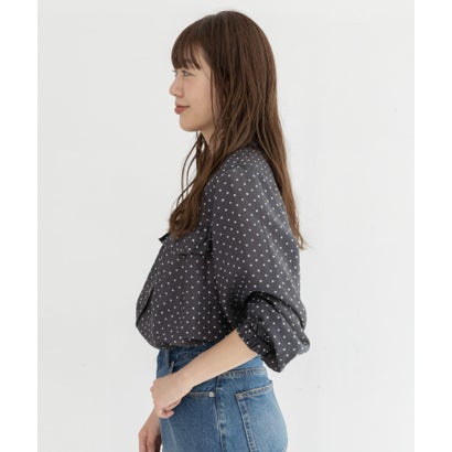アーバンリサーチ サニーレーベル URBAN RESEARCH Sonny Label 『WEB限定』ドットフリルブラウス （ブラック系その他）｜詳細画像
