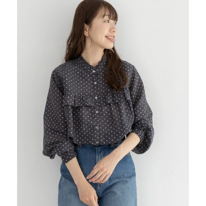 アーバンリサーチ サニーレーベル URBAN RESEARCH Sonny Label 『WEB限定』ドットフリルブラウス （オフホワイト）｜詳細画像