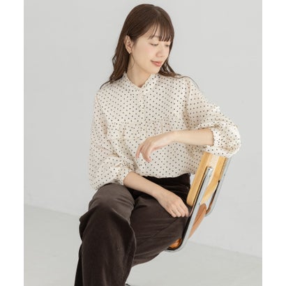 アーバンリサーチ サニーレーベル URBAN RESEARCH Sonny Label 『WEB限定』ドットフリルブラウス （オフホワイト）｜詳細画像