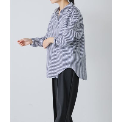 カグレ かぐれ コットンストライプレギュラーシャツ （ネイビー）｜詳細画像