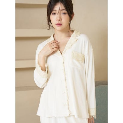 【Silky Fleece】レース開襟シャツ （IVR）｜詳細画像