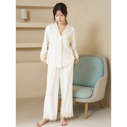 【Silky Fleece】レース開襟シャツ （PNK）｜詳細画像
