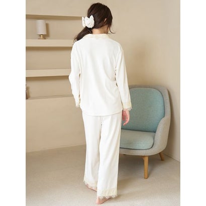 【Silky Fleece】レース開襟シャツ （PNK）｜詳細画像