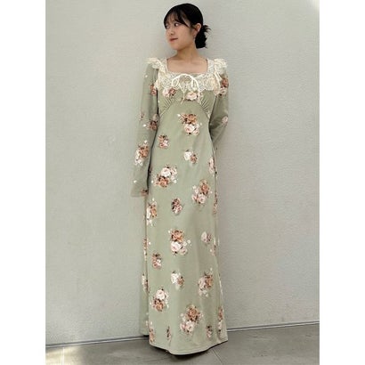 【Silky Fleece】レースワンピース （GRN）｜詳細画像