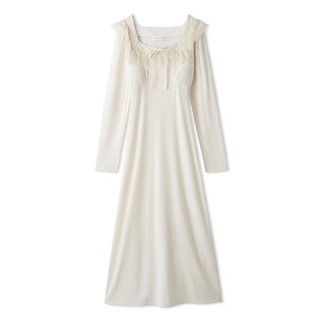 【Silky Fleece】レースワンピース （IVR）