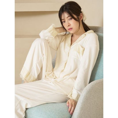 【Silky Fleece】レースロングパンツ （IVR）｜詳細画像