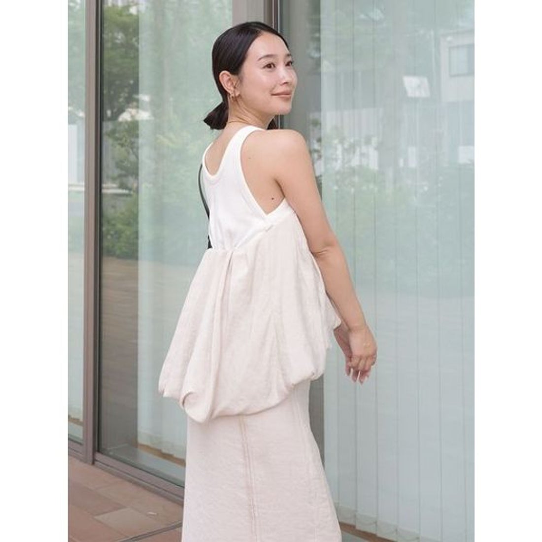スタイリング styling/ バックサテンドッキングトップス （IVR styling/ スタイリングバックラッフルシャツドレス