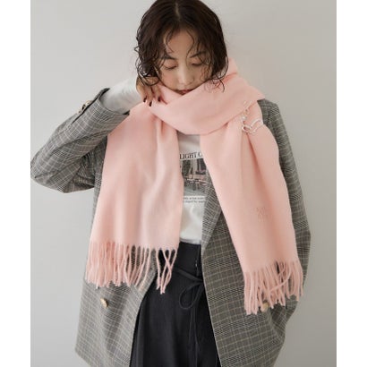 なめらかタッチ刺繍ロゴストール （ピンク系（65））｜詳細画像