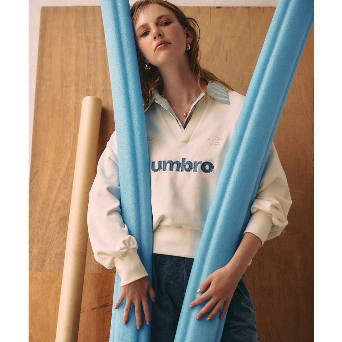 ビス VIS 【umbro】VIS別注ユニフォームスウェット （ライトグレー（08 
