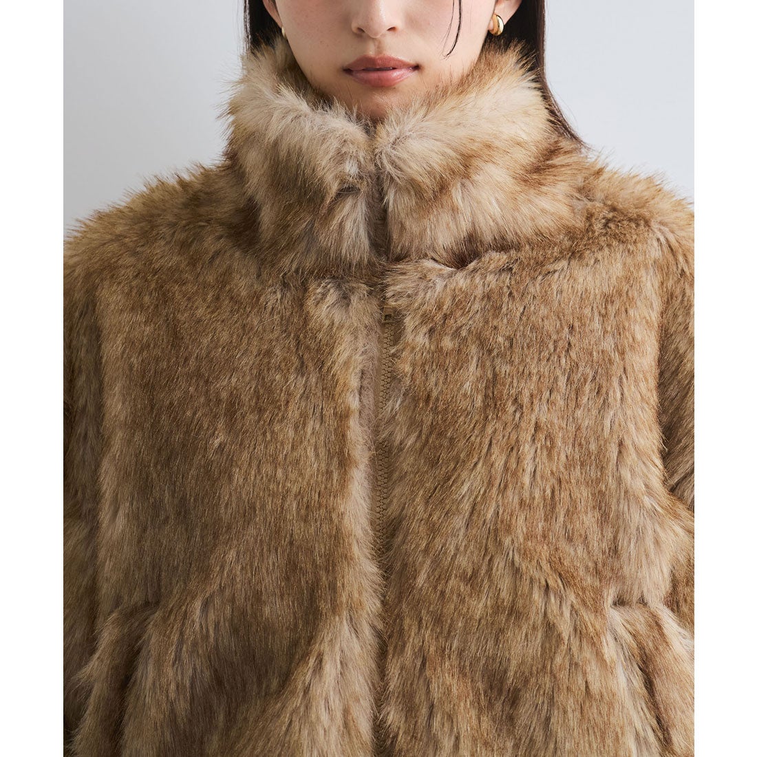 ビス VIS 【WEB/一部店舗限定】エコファーショート丈Wジップブルゾン 