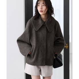 ビッグカラーモモンガシャギーショートコート （チャコール（06））