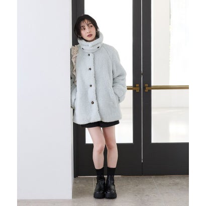 ミディ丈ボアコート （サックス（48））｜詳細画像