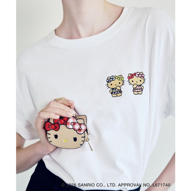 【HELLO KITTY×VIS】日焼けデザイン ハローキティビッグTシャツ （ホワイト系（11））