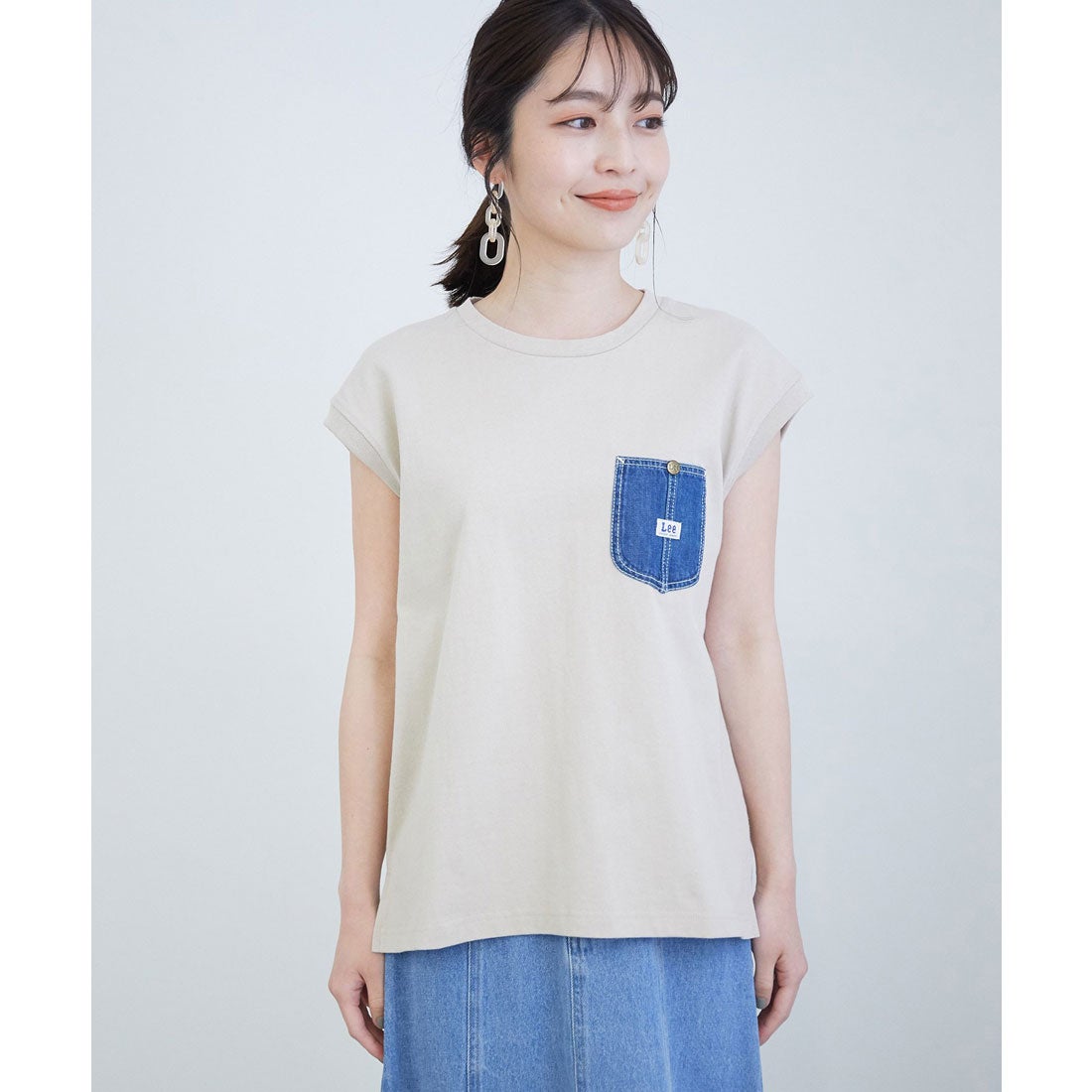 ビス VIS 【Lee×VIS】デニムポケットスリーブレスTシャツ （グリーン