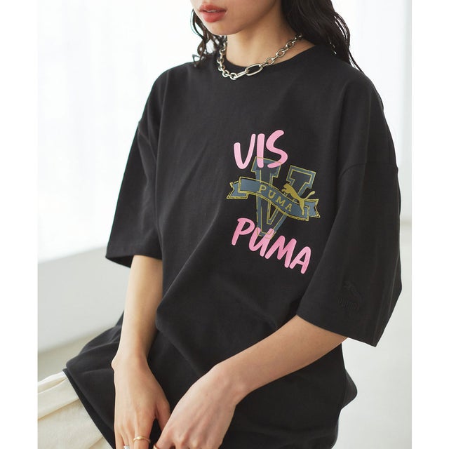 
                    【PUMA】VIS別注 オリジナルロゴオーバーサイズTシャツ （ブラック（01））