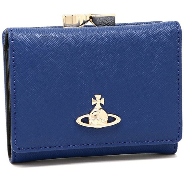 
                    二つ折り財布 サフィアーノ がま口 ブルー レディース 51010018 L001N K405 （BLUE）