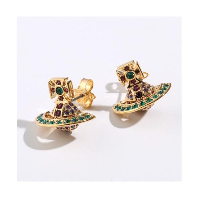 ピアス KIKA 62010371 オーブ （R957/GOLD-EMERALD-TANZAN）