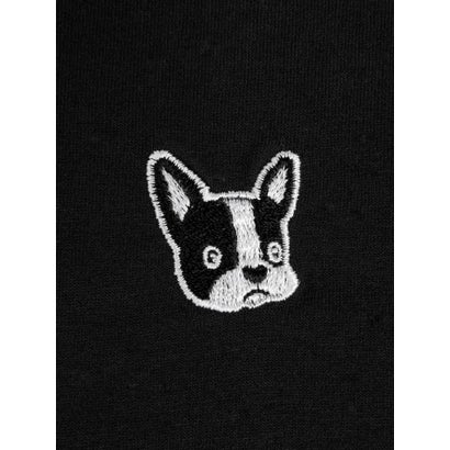 ヴァン Vin フレンチブルドッグワンポイント刺繍ロングTシャツ （オフホワイト）｜詳細画像