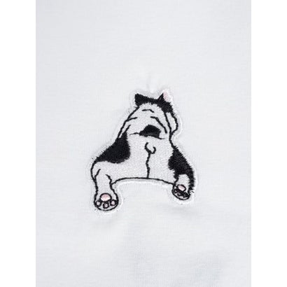 ヴァン Vin フレンチブルドッグワンポイント刺繍ロングTシャツ （オフホワイト）｜詳細画像