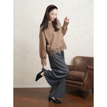 箔ドットイージーワイドパンツ （グレー）｜詳細画像