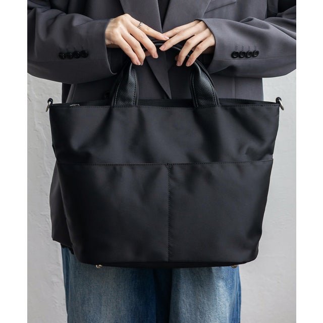 2wayツイルトートバッグ （BLACK）