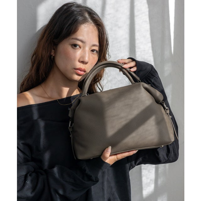 本革2wayハンドバッグ （TAUPE）
