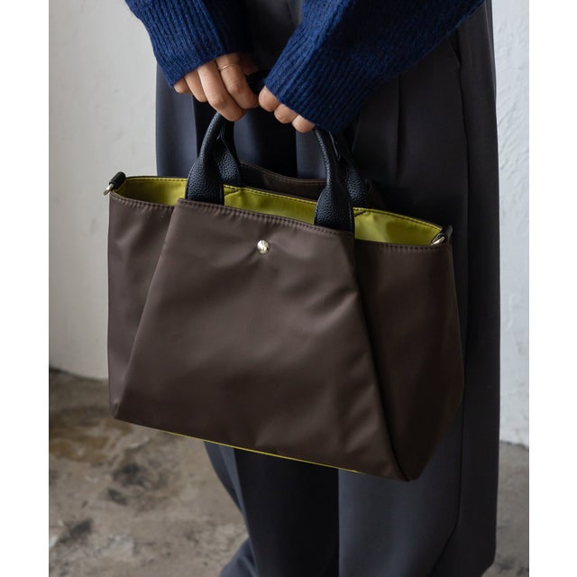 ツートーン2wayトートバッグ （DBROWN）
