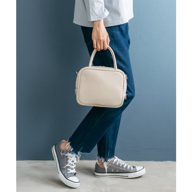 本牛革2wayキューブバッグ （OFFWHITE）