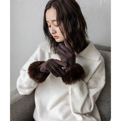 フェイクファースマホ対応グローブ （BROWN）｜詳細画像
