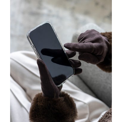 フェイクファースマホ対応グローブ （BROWN）｜詳細画像