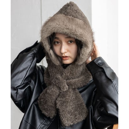 ファーボアフードマフラー （IVORY）｜詳細画像