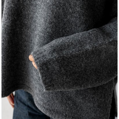 【2点セット】バラクラバ風フードニットマフラー付きVネックニット （NAVY）｜詳細画像