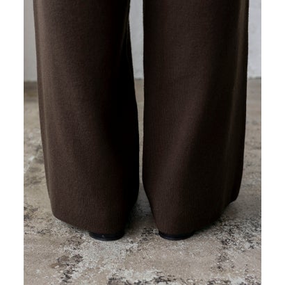 【2点セット】Vネックニット＆ワイドパンツセットアップ （BROWN）｜詳細画像
