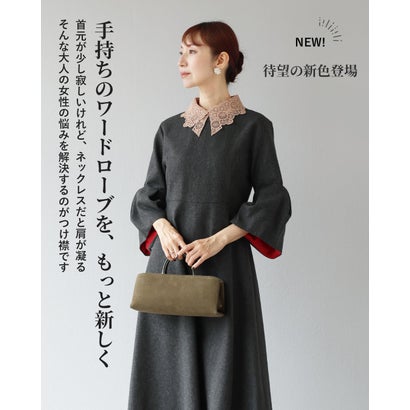 ヴィオ Vieo 品格をひとさじ 幾何学レースの付け襟 （ベージュ）｜詳細画像