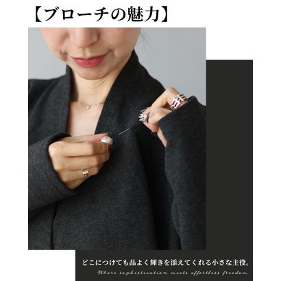 胸元にひと華パールピンブローチ （シルバー）｜詳細画像