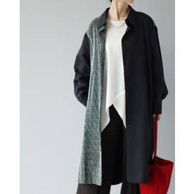 柄で魅せる 大人の軽やかロングシャツ （ブラック）