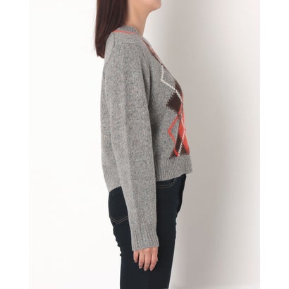 ヴァンソン・エ・ミレイユ Vincent et Mireille WOMEN'S SLEEVE PULLOVER ARGYLE （グレー）｜詳細画像