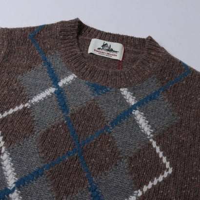 ヴァンソン・エ・ミレイユ Vincent et Mireille WOMEN'S SLEEVE PULLOVER ARGYLE （ブラウン）｜詳細画像